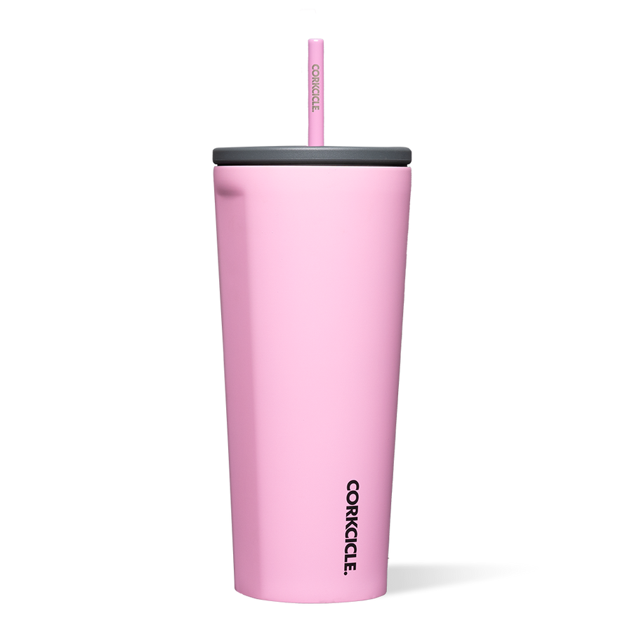 Corkcicle Cold Cup in Pink/Sun-Soaked Pink Size 24oz Straw