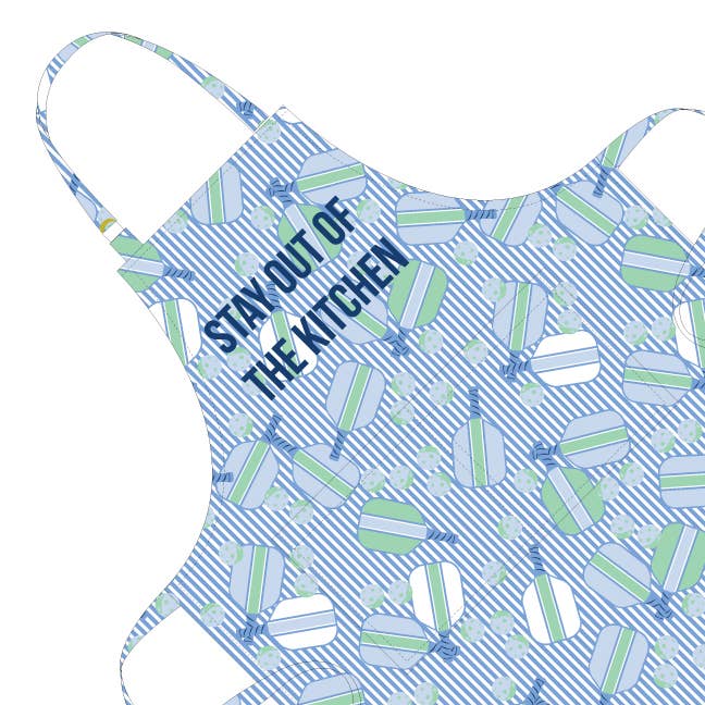 Blue Pickleball Stripe Apron - 8 Oak Lane - Home 2 Court