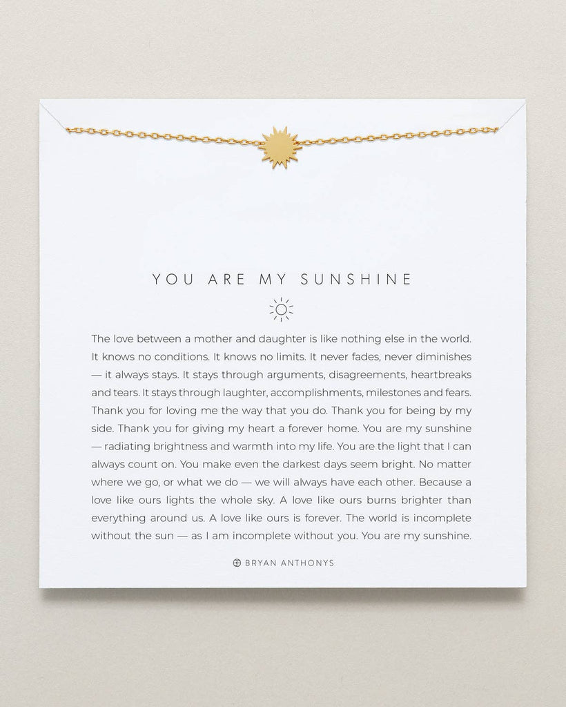 Bryan Anthonys - You Are My Sunshine Icon Necklace: 14k Gold - Home 2 Court