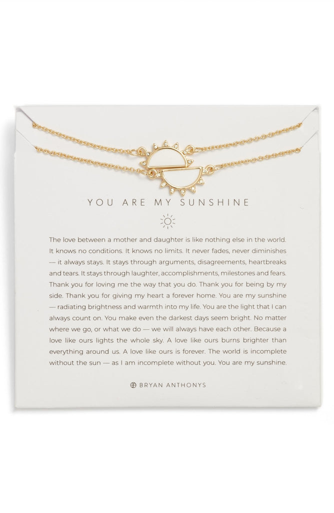 Bryan Anthonys You Are My Sunshine Necklace, 14k Gold Necklace for Women, Sun Pendant, 2 Piece Set - Home 2 Court