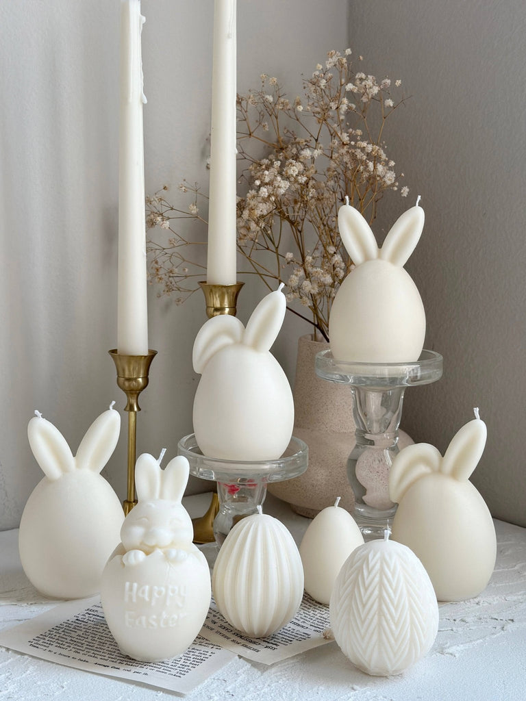 Easter Bunny Egg Candle, Greek Easter candle: Unscented, Floppy Ears - LA AROMA CANDLE CO. - Home 2 Court