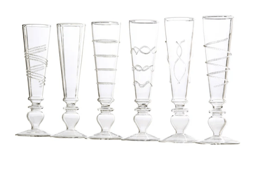 Footed Razzle Dazzle Champagne Flutes - S/6 - Home 2 Court