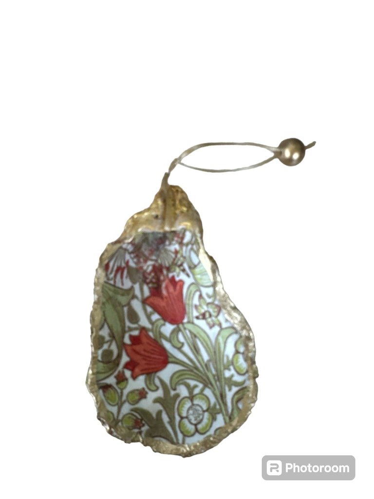 Gold Oyster Shells by Marigold Creations - Hanging Ornament - Orange Flowers white background - Home 2 Court