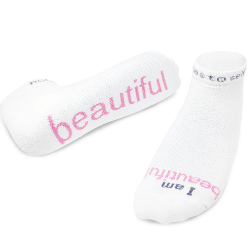 I am Beautiful - Notes to Self Socks - Home 2 Court