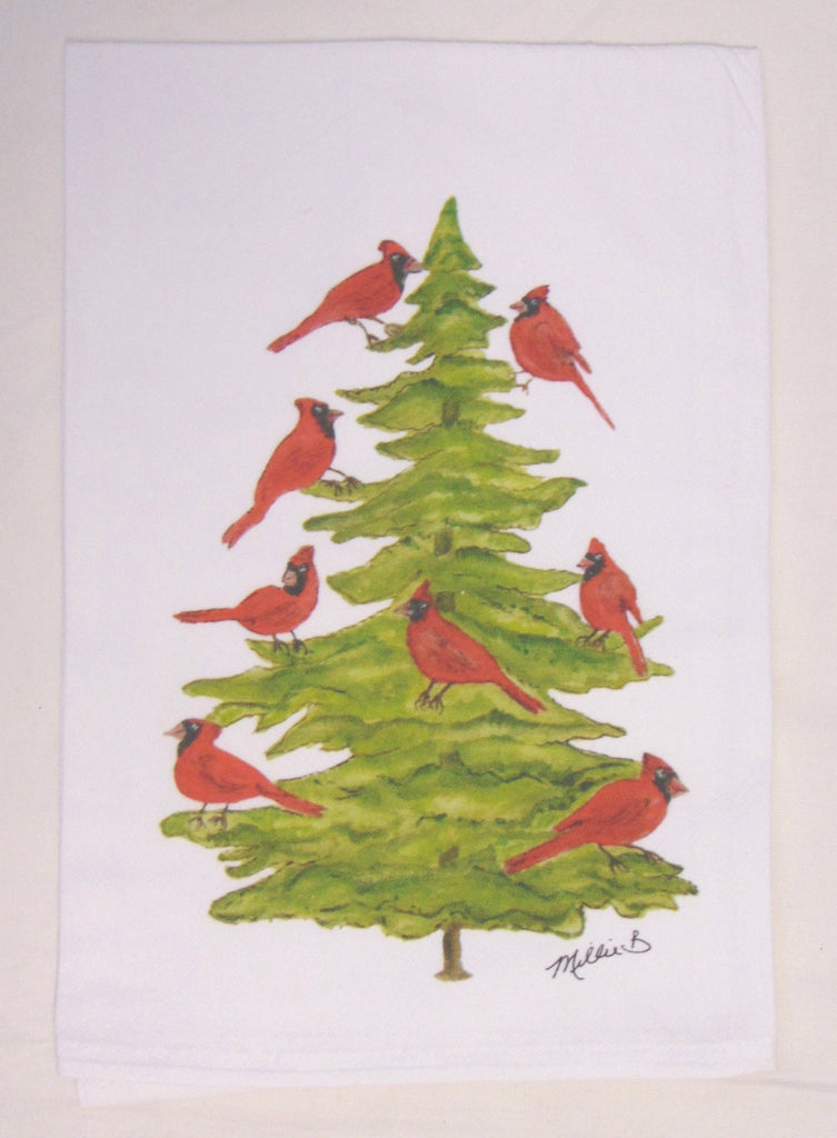 Limited Edition Watercolor Cardinal Party Flour Sack Towel - Lowcountry Linens - Home 2 Court