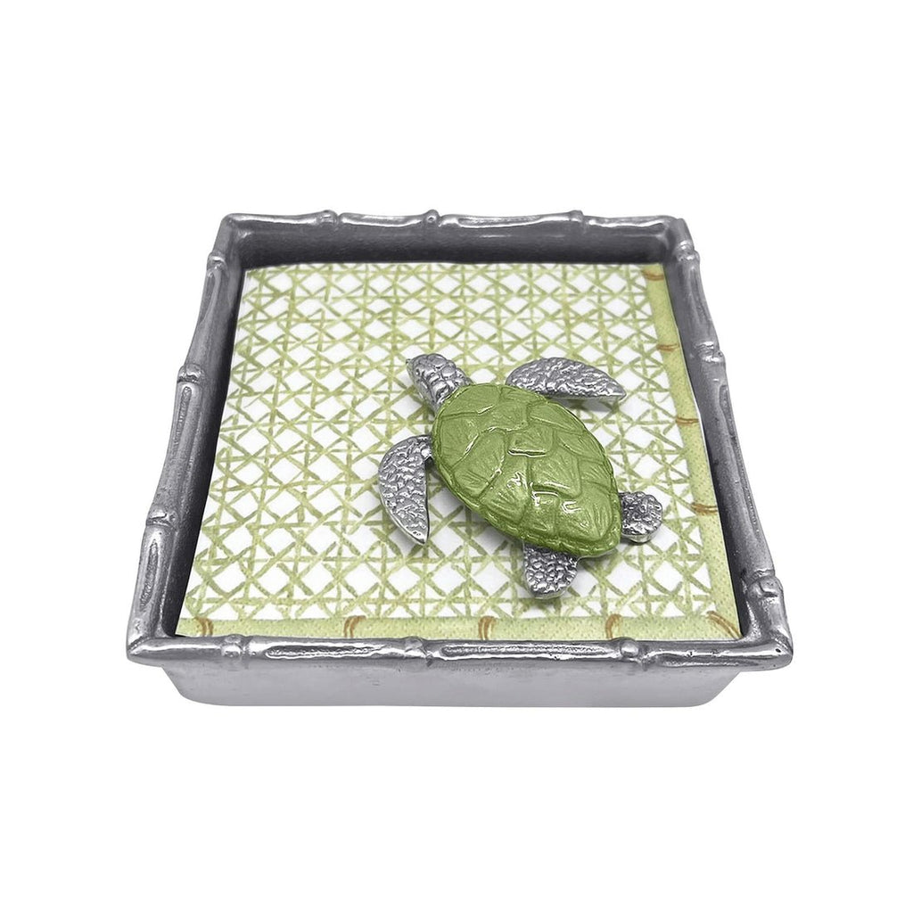 Mariposa - Green Sea Turtle Bamboo Napkin Box - Home 2 Court