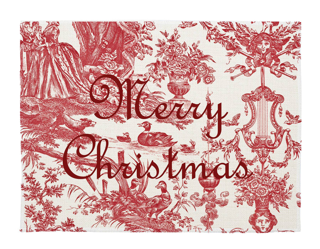 Marye - Kelley - Merry Christmas Toile: Rectangular - Set of 4 - Home 2 Court