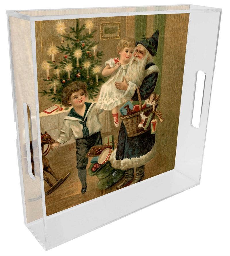 Marye - Kelley - T8543 - Santa with Chidlren Lucite Tray: 8" by 11" - Home 2 Court