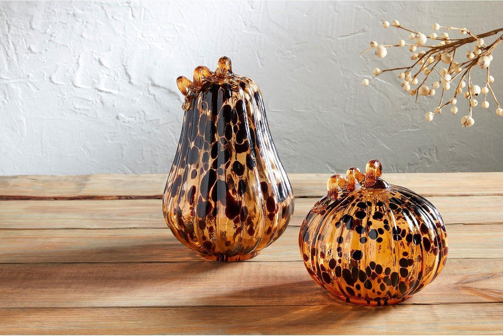 Mud Pie Sm Tortoise Glass Pumpkins Table Sitters - Home 2 Court