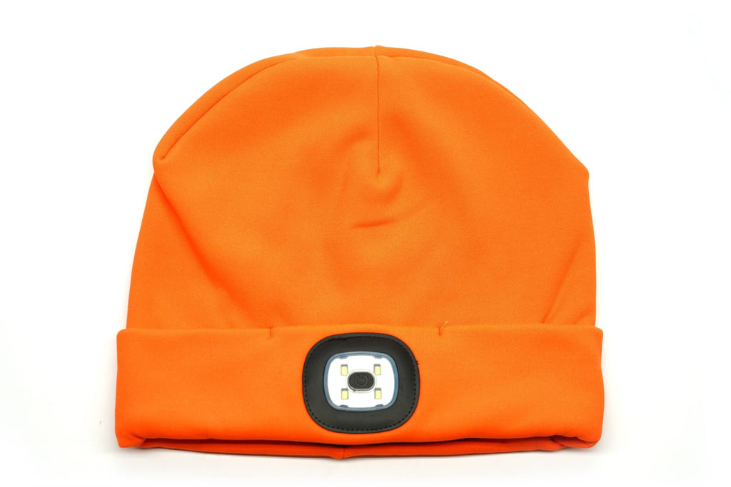 Night Scope Sportsman Rechargeable LED Beanie Open Stock: Orange - DM Merchandising - Home 2 Court