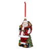 Traditional Santa Glass Ornament