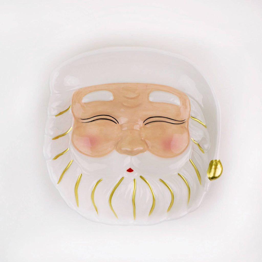 White Santa Dessert Plate-8 Oak Lane