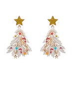 Christmas Tree with Ornaments Drop Earrings