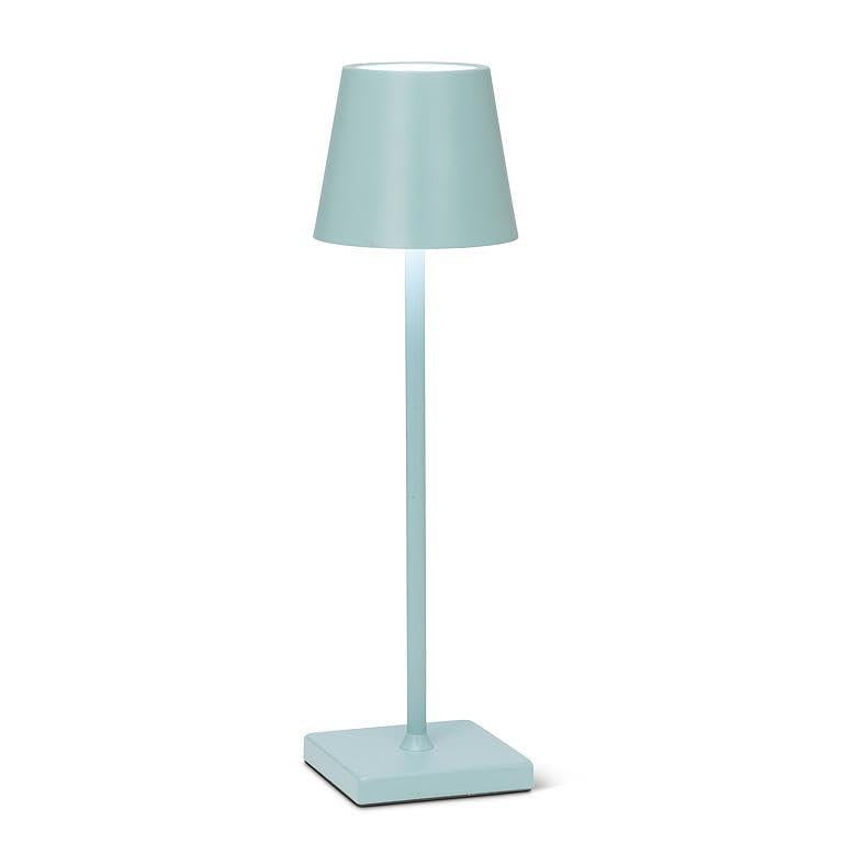 Abbott Collection Trilite LED Table Lamp, Cordless Rechargeable Light (Light Blue, Classic Shade