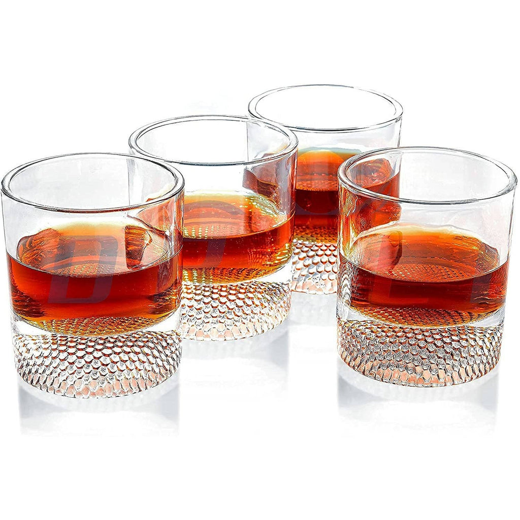 The Wine Savant /  Khen Glassware - Golf Ball Whiskey Glasses Set of 4 - 8oz by The Wine Savant