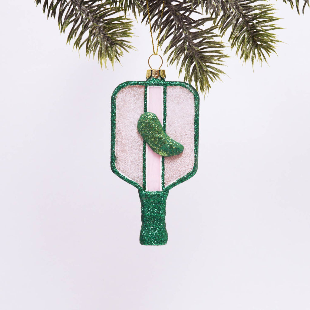 Pickleball Boxed Glass Ornament-8 Oak Lane