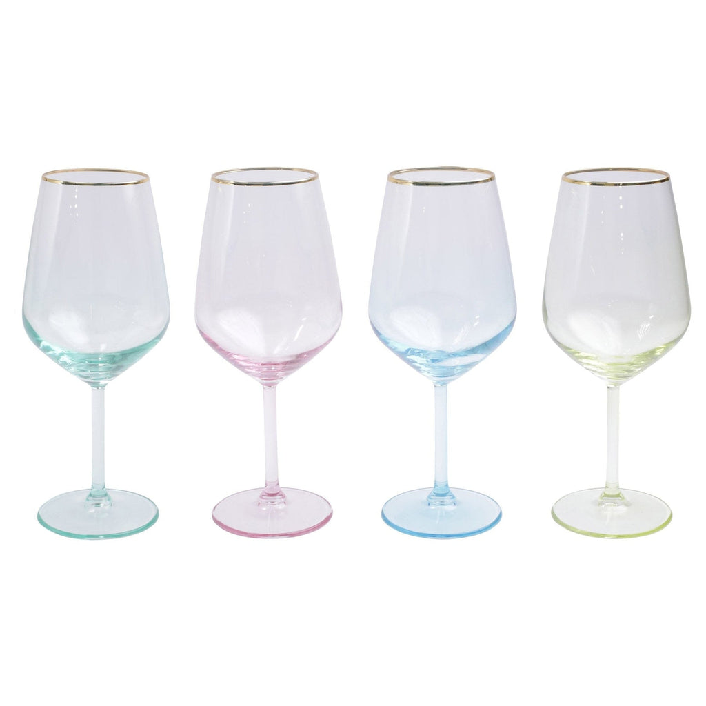 Rainbow Assorted Wine Glasses - Set of 4