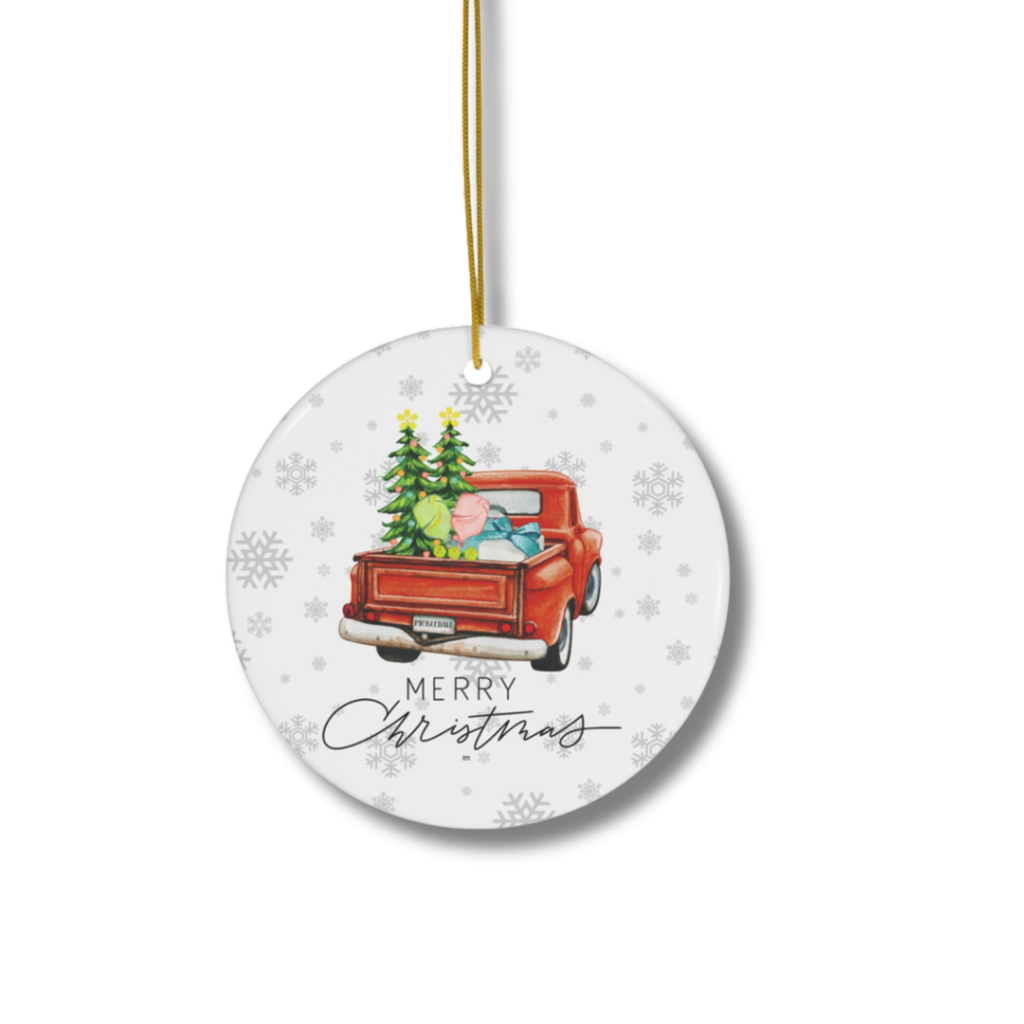 Born to Rally - Vintage Truck Pickleball Ornament