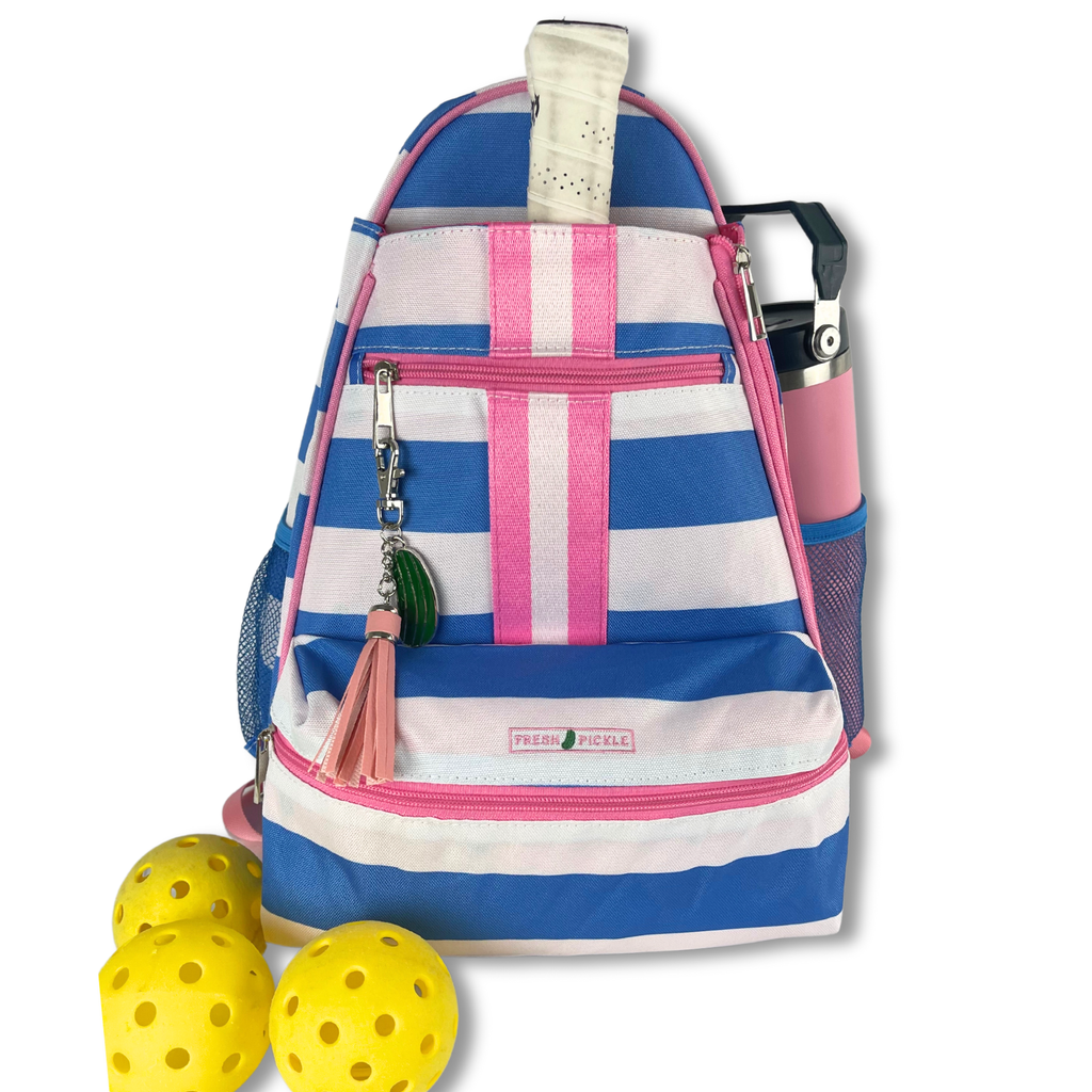 Fresh Pickle - The Teddi Pickleball Backpack Blue Stripe