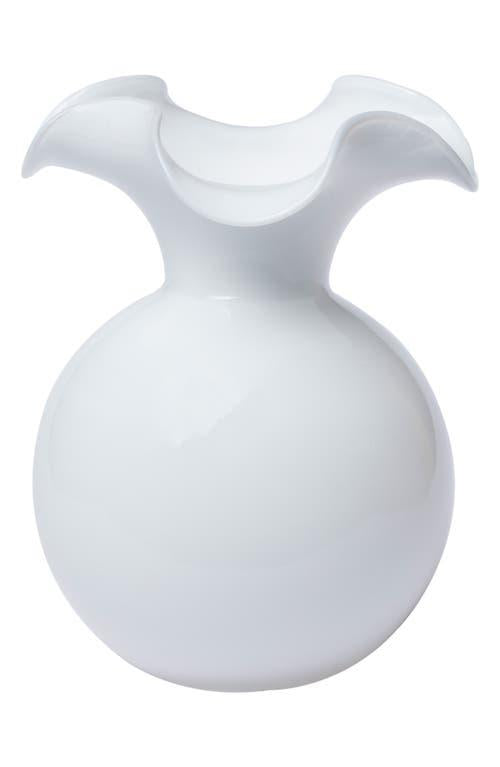 Vietri Hibiscus Fluted Vase - Small in White