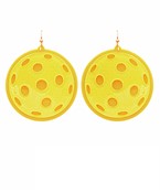 Pickleball Acrylic Earrings - Yellow