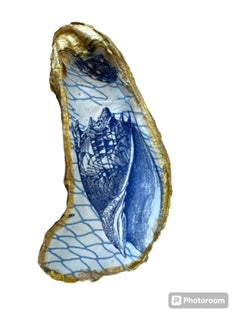 Gold Oyster Shell - Blue Shell Duo - B - Large