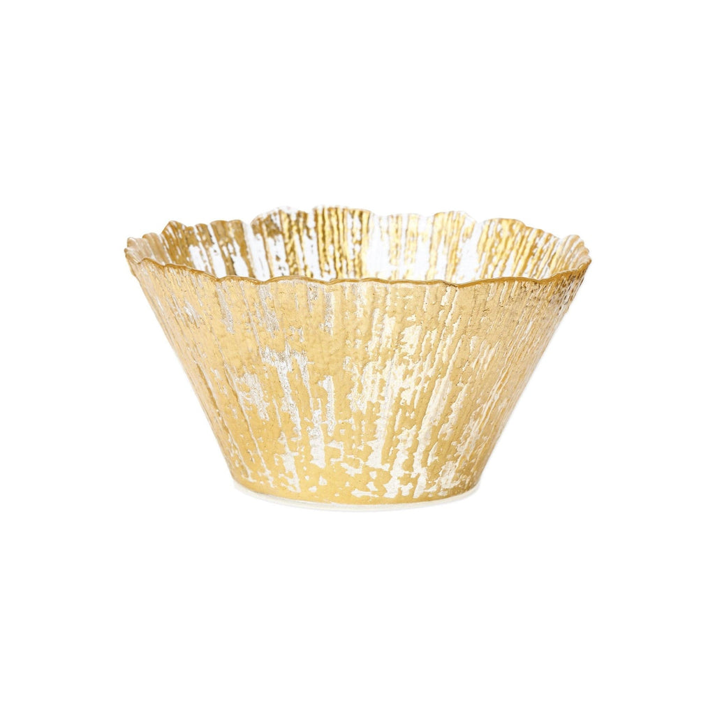 Rufolo Glass Gold Flower Bowl