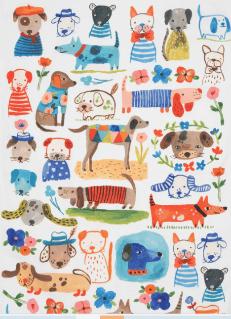 Painted Dog cotton Tea Towel - Bon Artis - Home 2 Court