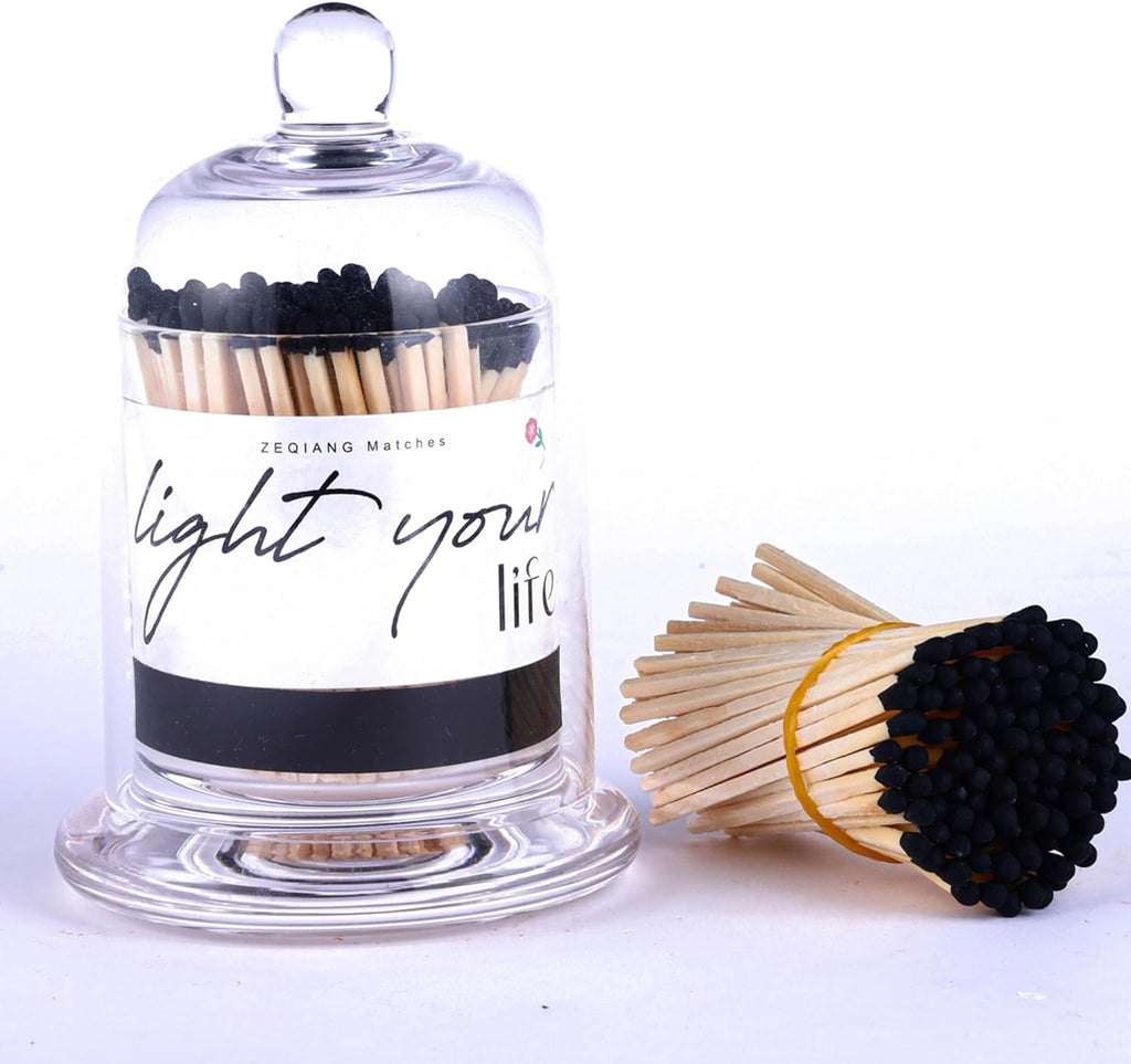 Zodax "Light My Fire Jar of Matches 3.5" x 5" 150 Matches (White) - Home 2 Court