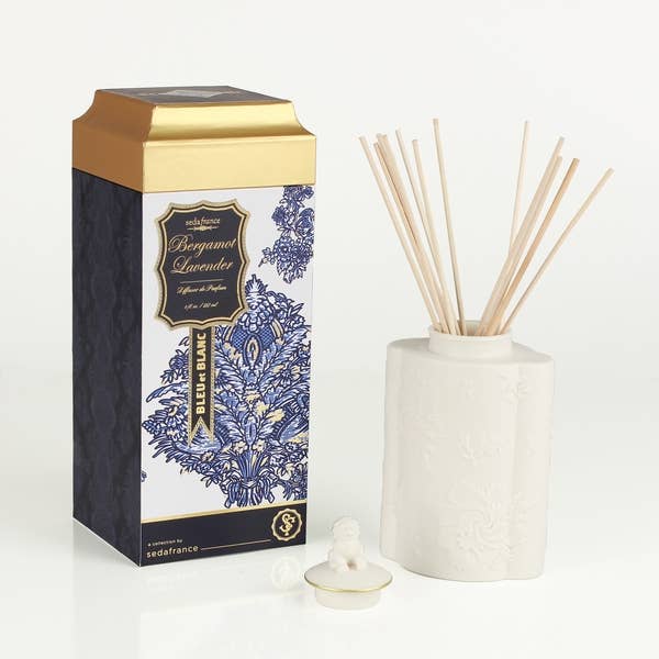 Seda France Candles - Bergamot Lavender Bleu et Blanc Diffuseur