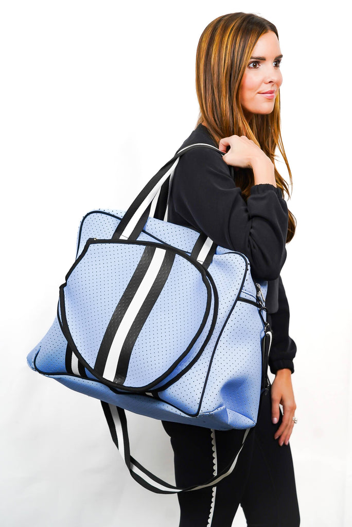 Baby Blue & Navy Tennis Bag