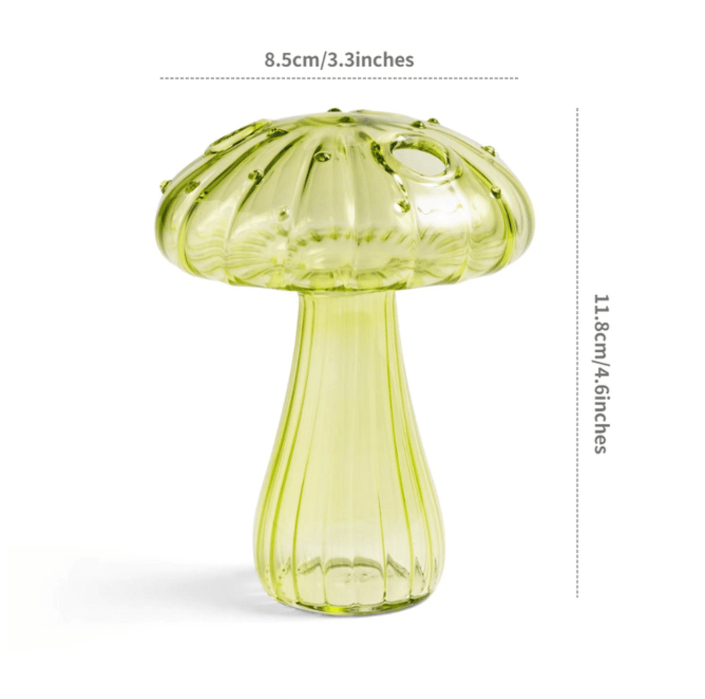 Mini Glass Mushroom Bud Vase: Green - Home 2 Court