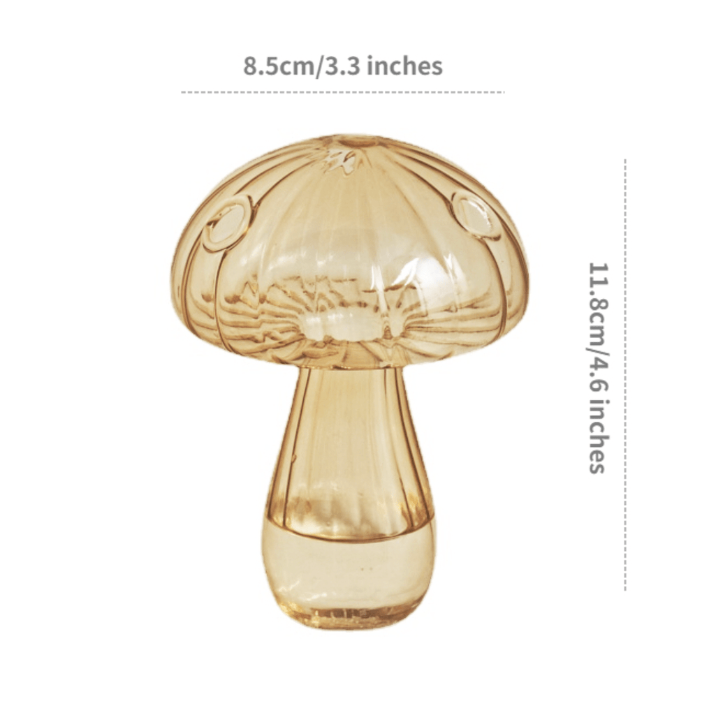 Mini Glass Mushroom Bud Vase: Light Brown - Home 2 Court